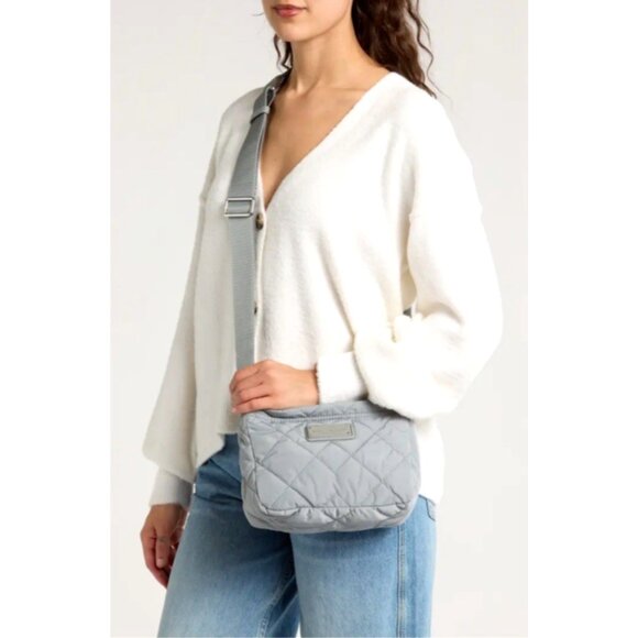 New Marc Jacobs Quilted Nylon Crossbody Rock Grey - Picture 1 of 7